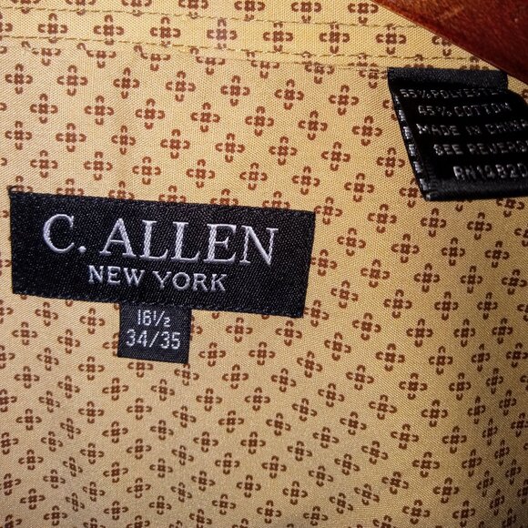 C. Allen New York Men's 16.5 34/35 French Cuff Long Sleeve Button Up Shirt - Picture 4 of 5